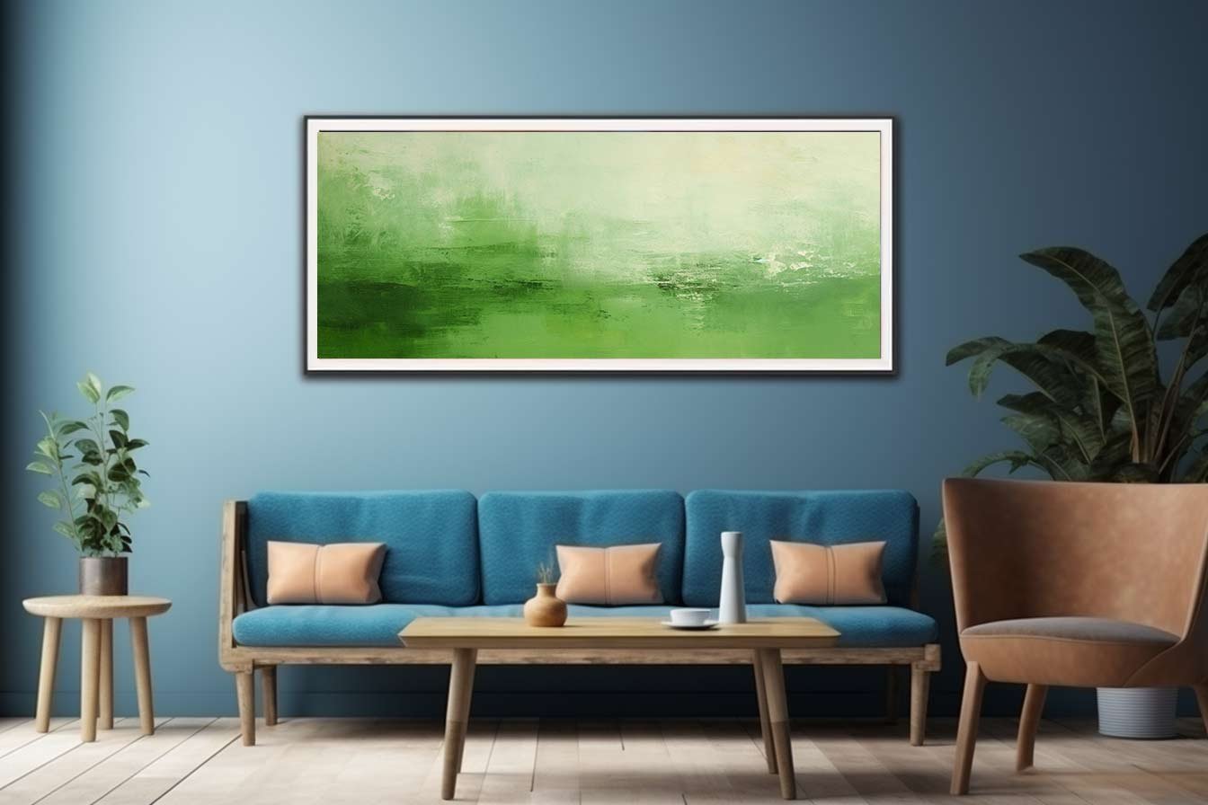 Green Abstract Painting Canvas Art Print