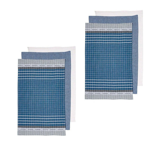 NNEDSZ Entertainer Set of 6 Cotton Kitchen Towels Blue