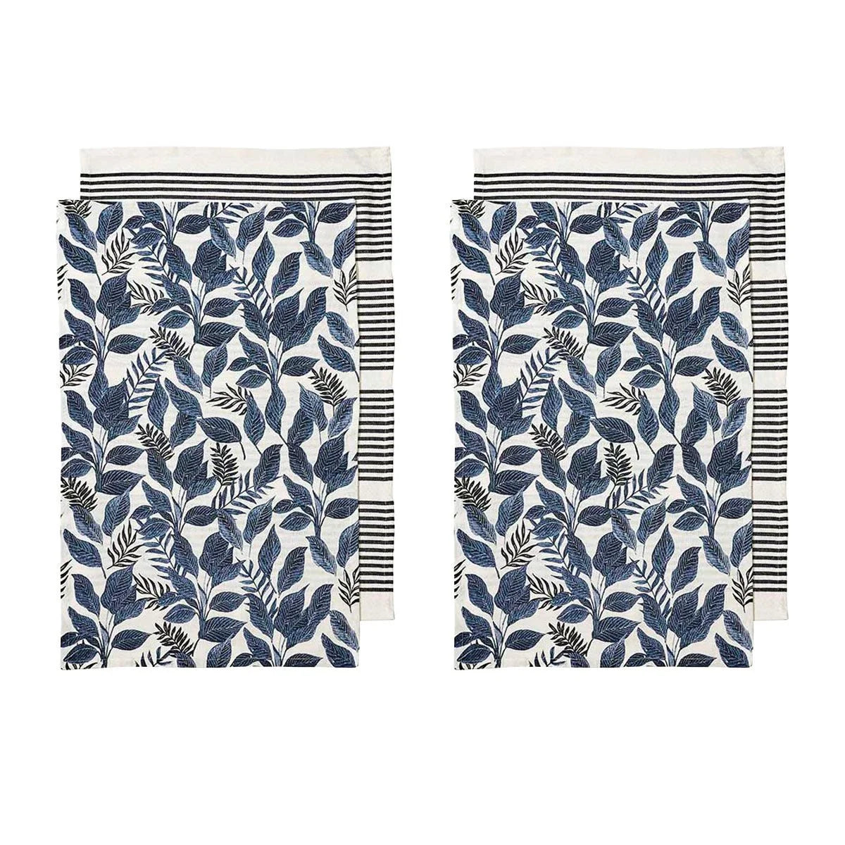 NNEDSZ Tierra Set of 4 Cotton Kitchen Towels Navy