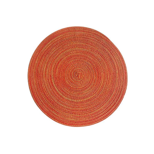 NNEDSZ Round Woven Placemats -Colorful Braided Table Mats for Dining & Home Decor 11cm 10pcs orange