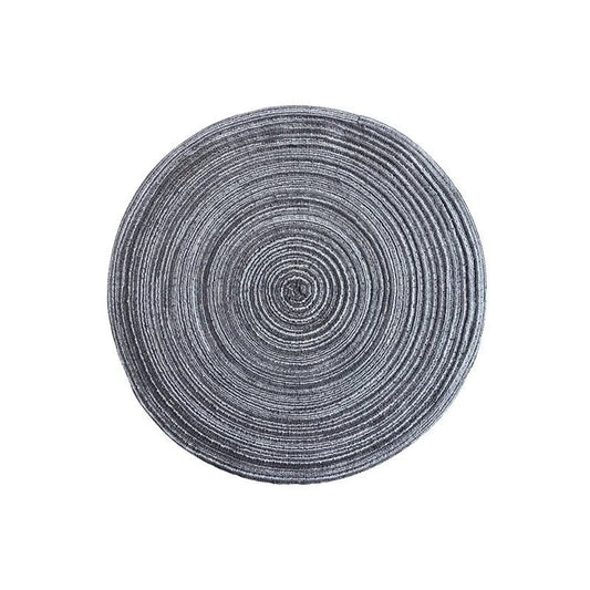 NNEDSZ Round Woven Placemats -Colorful Braided Table Mats for Dining & Home Decor 18cm 10pcs grey