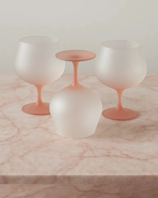 Matt Pink Wine Glass