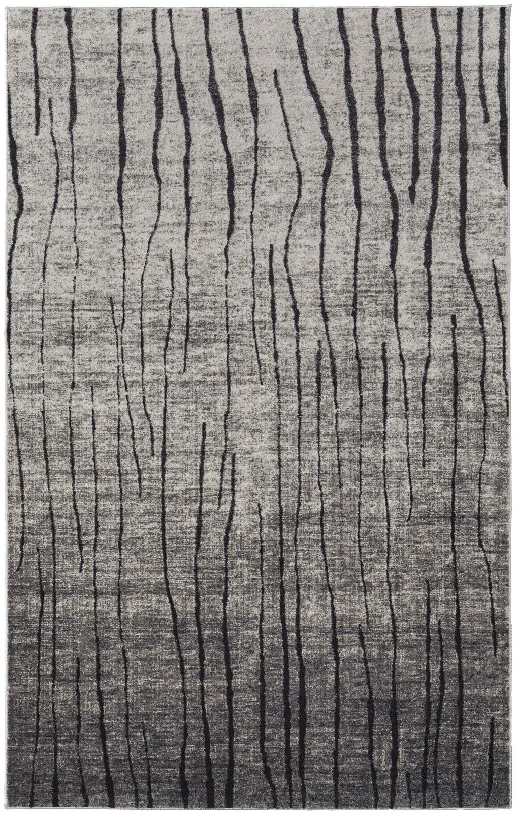 5' X 8' Gray and Black Abstract Power Loom Area Rug