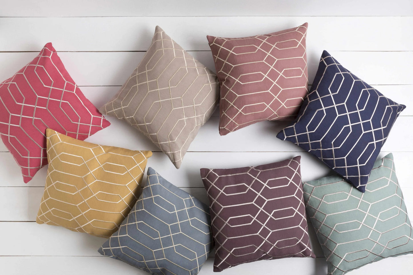 Rasmussen Pink Geometric Square Accent Pillow - Clearance
