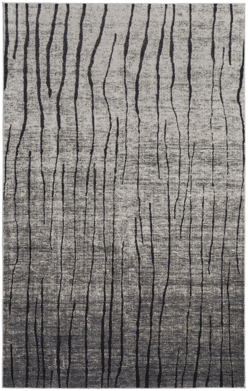 5' X 8' Gray and Black Abstract Power Loom Area Rug