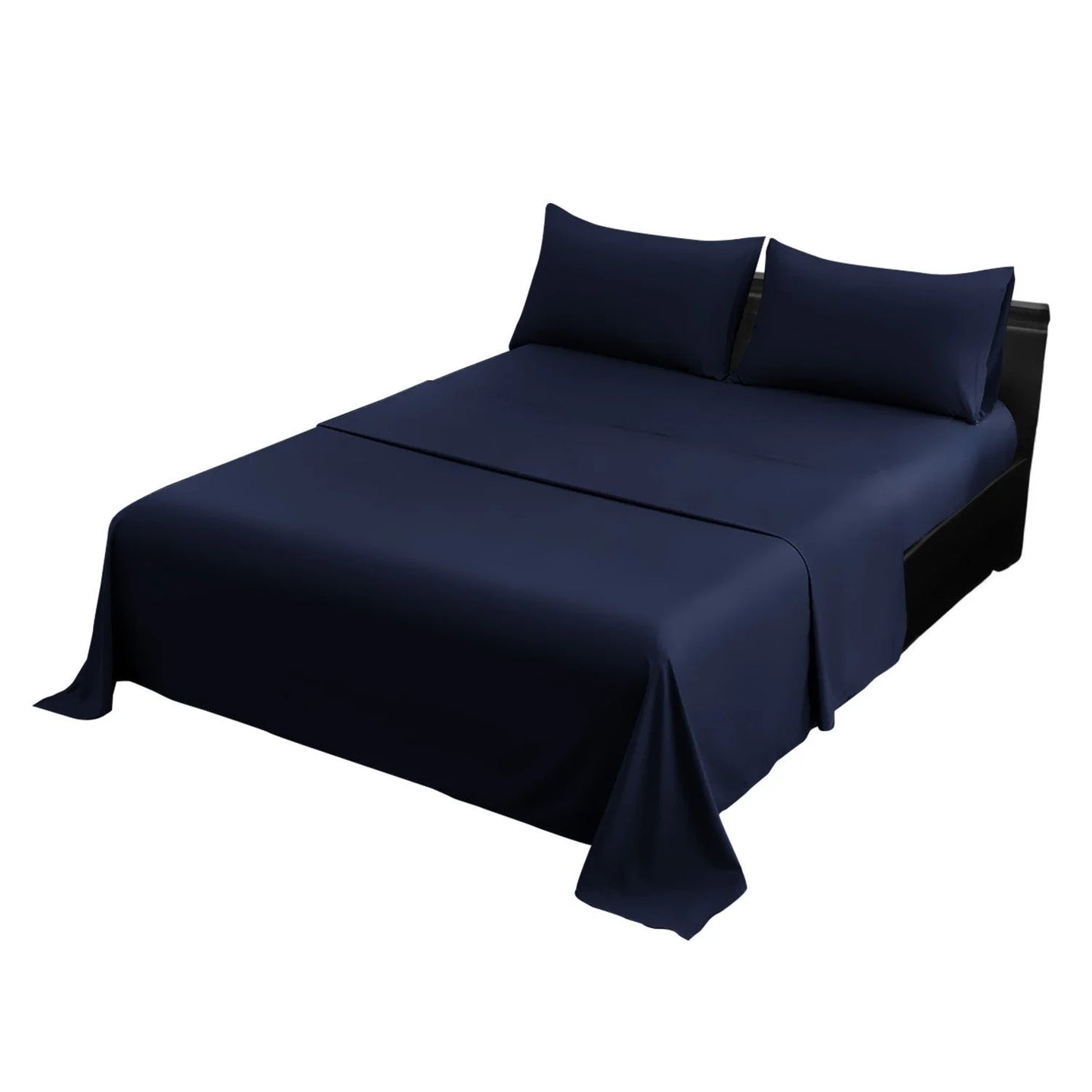 NNEDPE 1000 Thread Count Cotton Rich King Bed Sheets 4-Piece Set - Navy
