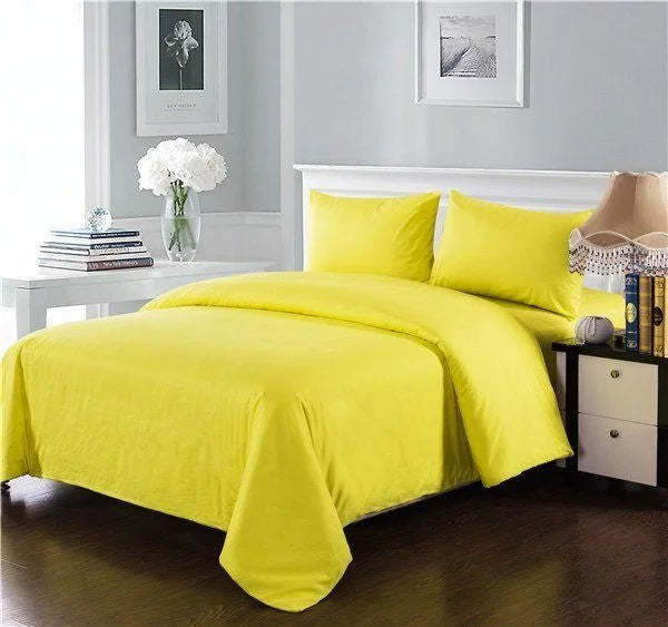 Tache 100% Cotton Neon Yellow Solid Duvet Cover Set (2-3PDUV-Yellow)