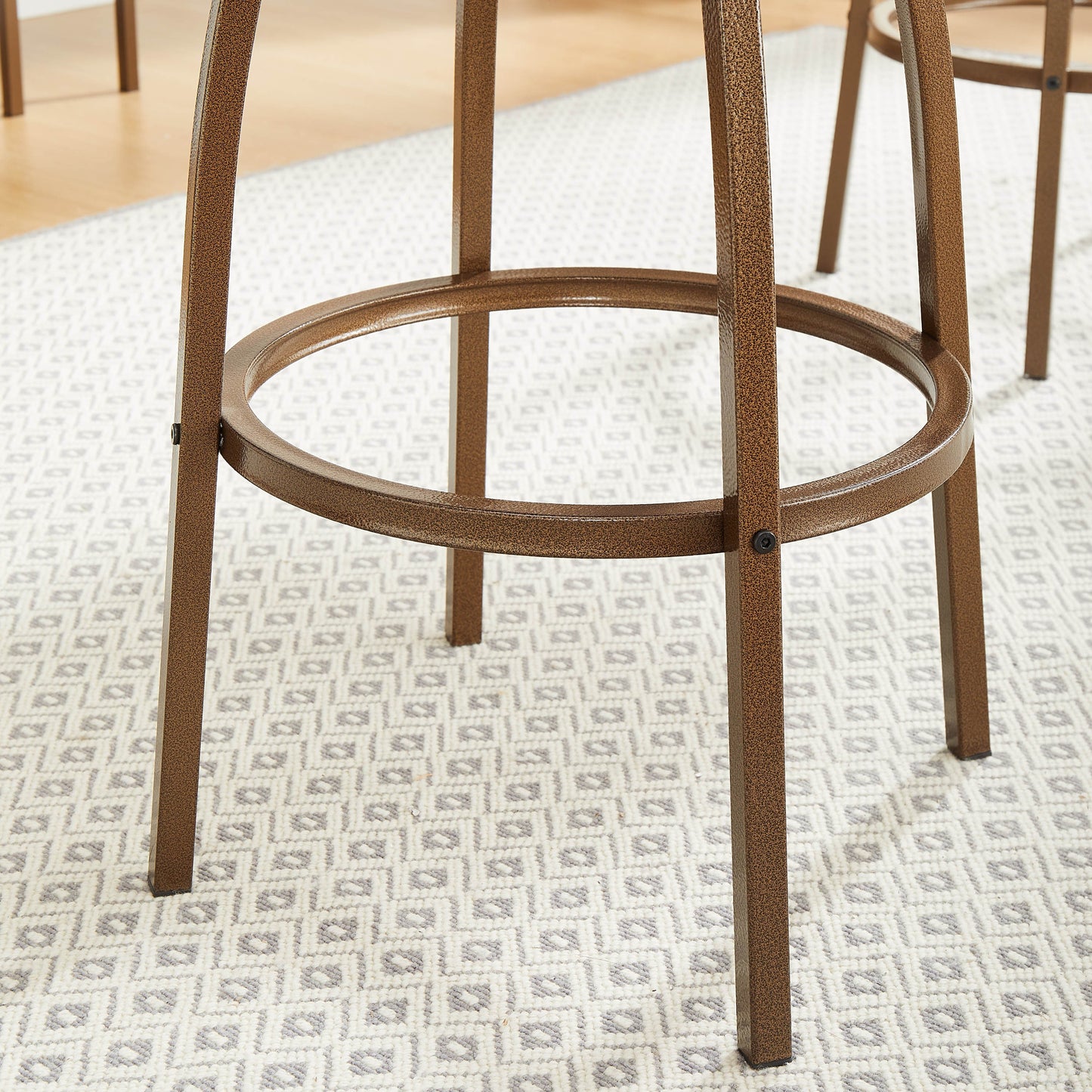 2 Piece Bar Stools, Brown Bar Stools, Industrial,Easy to Assemble, With Footrest