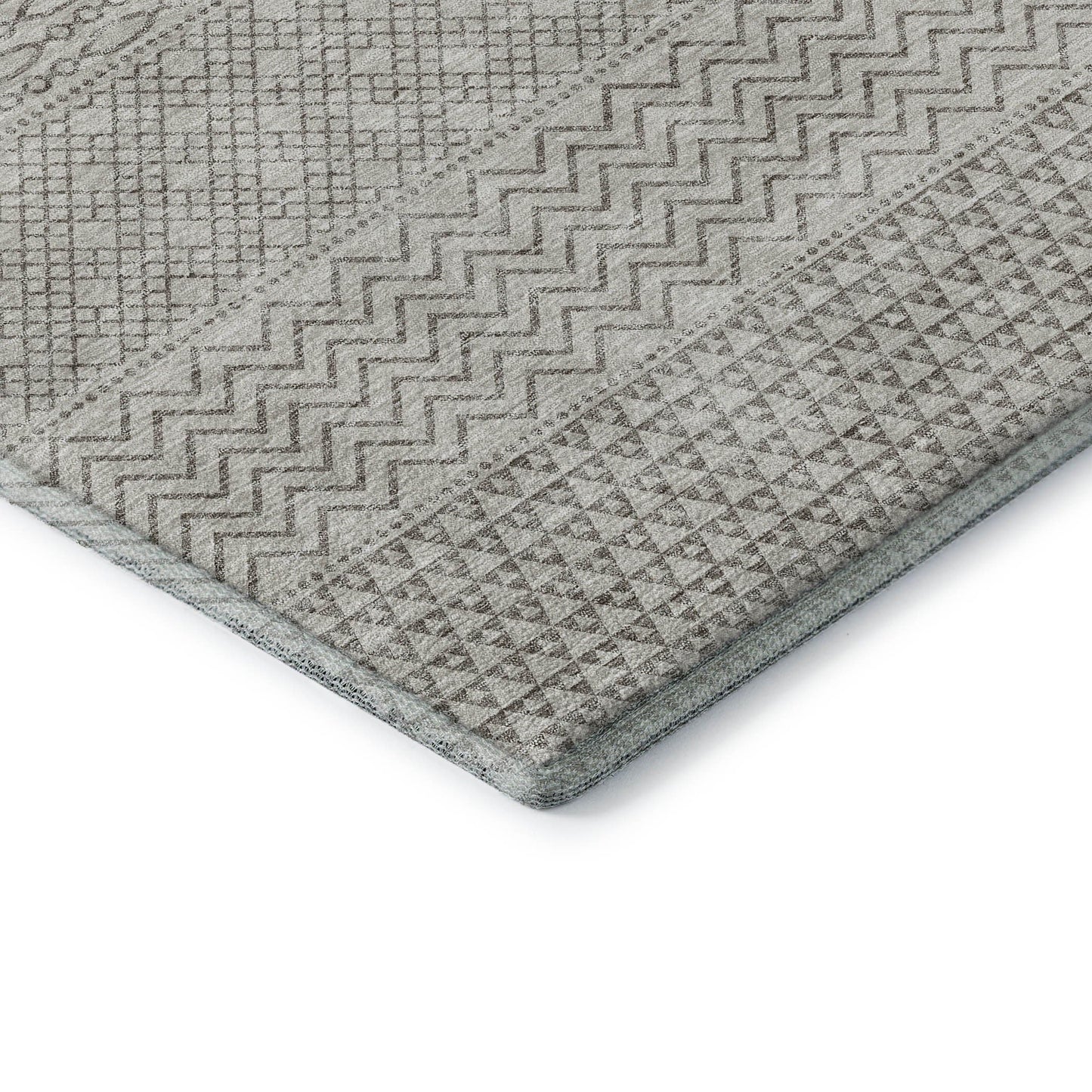 3' X 5' Beige and Ivory Striped Washable Area Rug with UV Protection