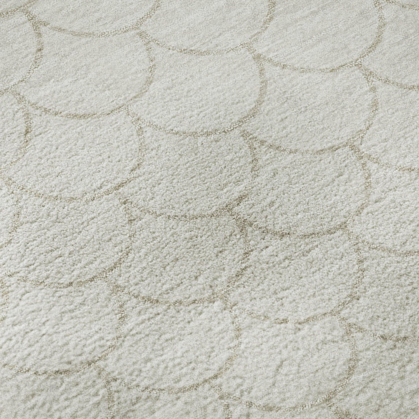 5' X 8' Ivory and Beige Geometric Washable Area Rug with UV Protection