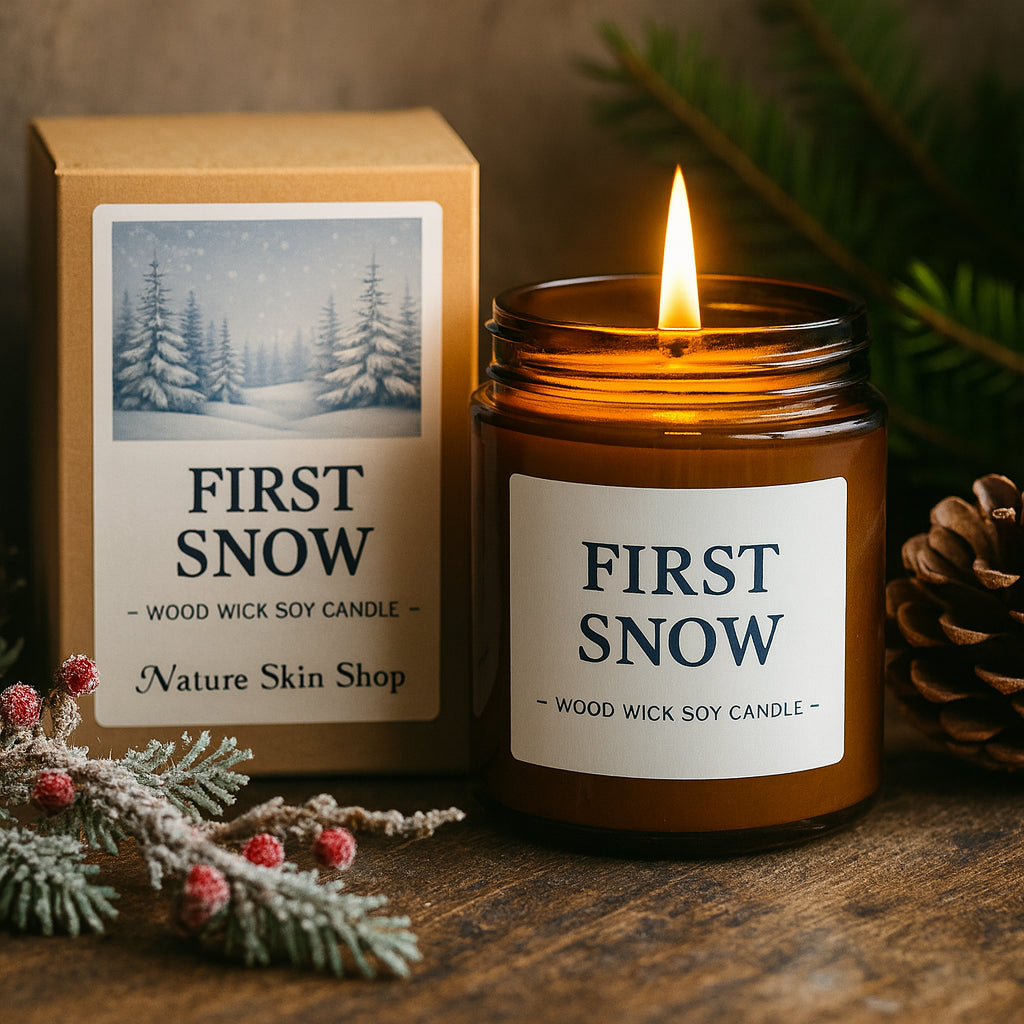 First Snow Wood Wick Soy Candle