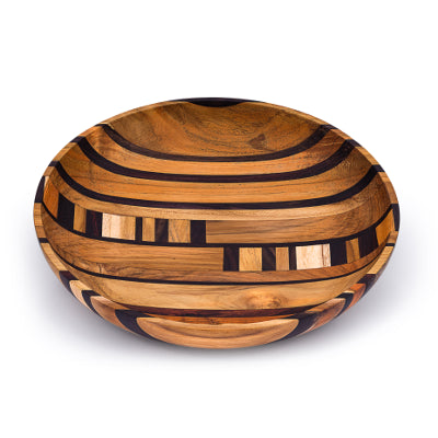 Artisan Upcycled End Grain Fruit Bowls (2 Patterns & 2 Sizes Available)