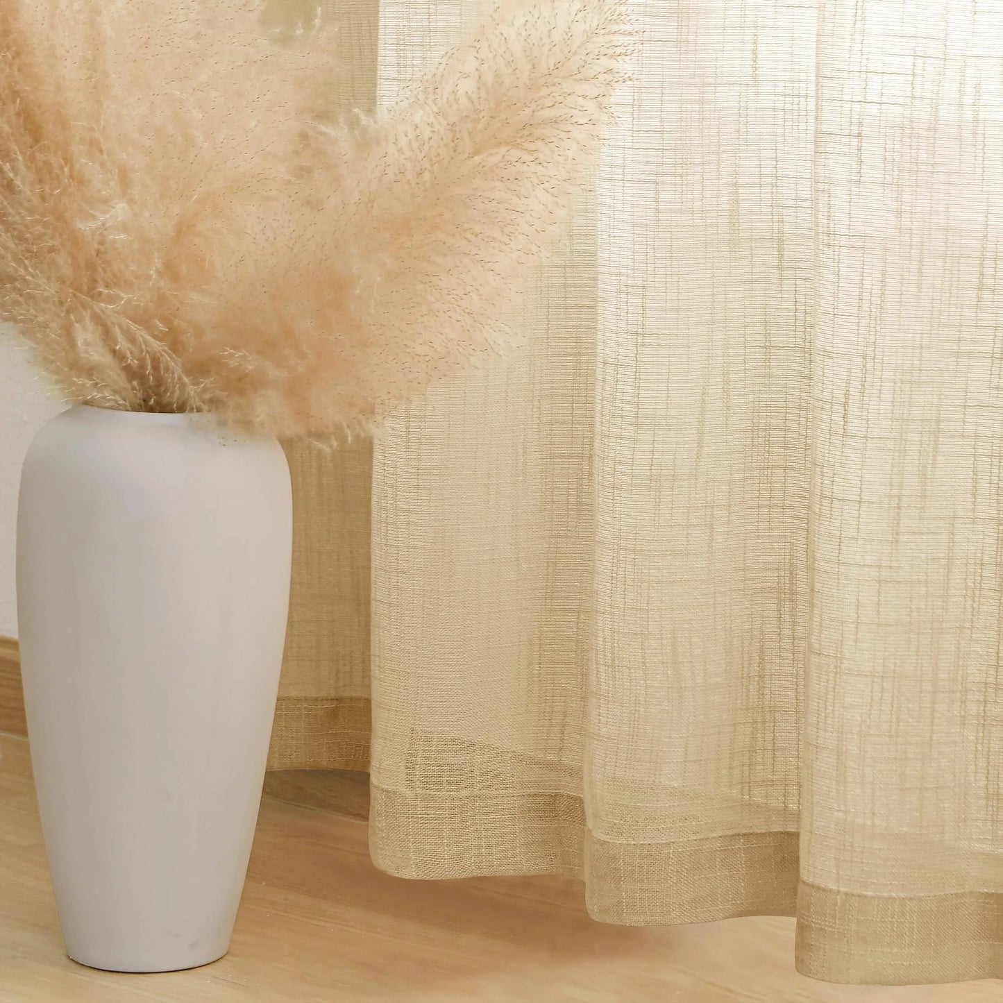 Custom Curtains: Linen Sheer Curtains, Set of 2 Panels