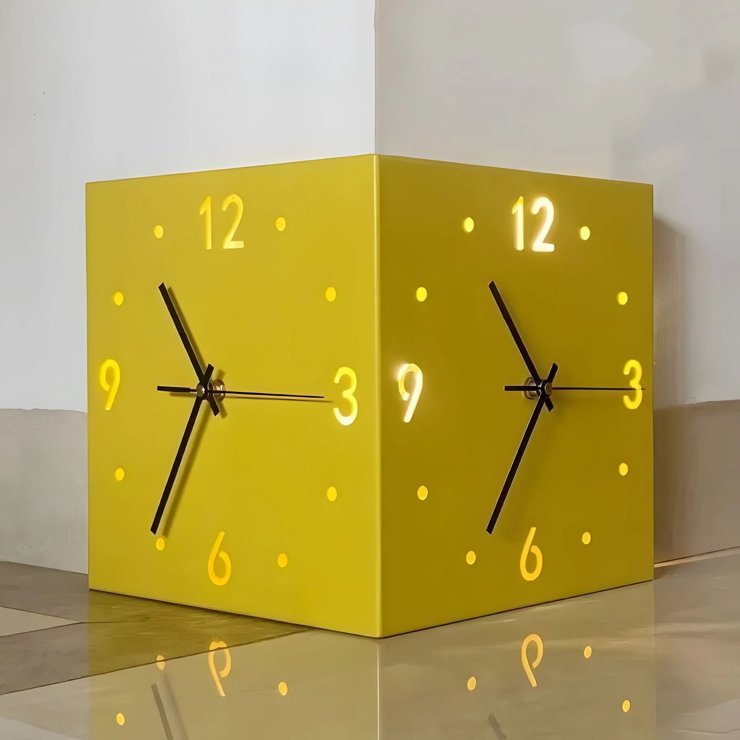 Nordic Square Modern Corner Wall Clock