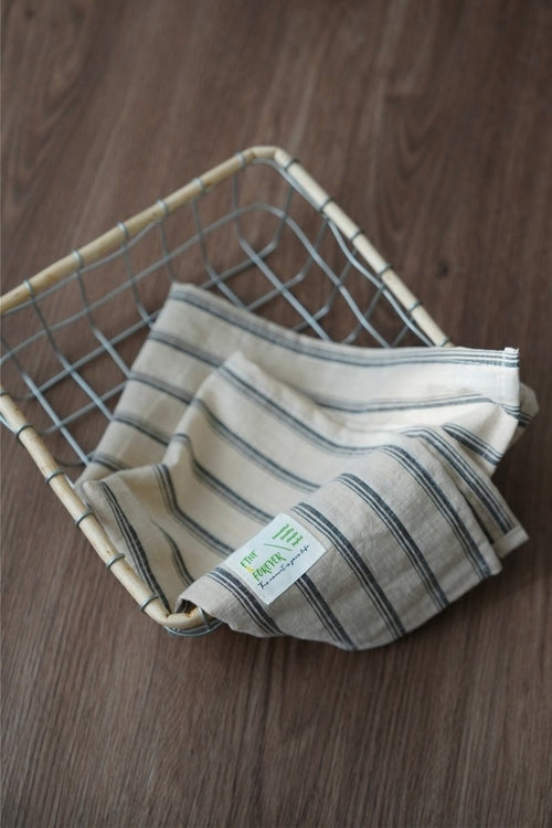 Retro Farmhouse French Linen Stripe Placemat for Elegant Table Setting