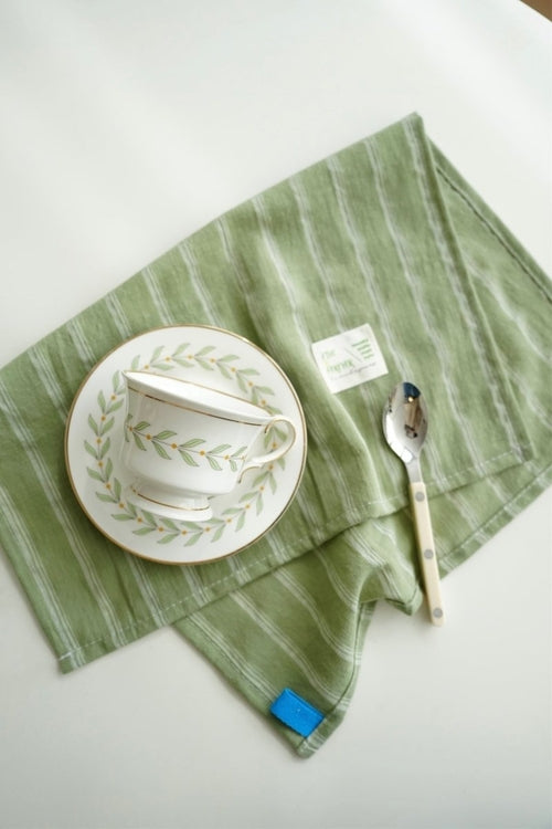 Retro Farmhouse French Linen Stripe Placemat for Elegant Table Setting