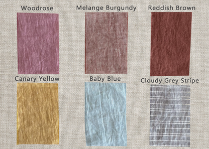 Natural linen napkins, short finish