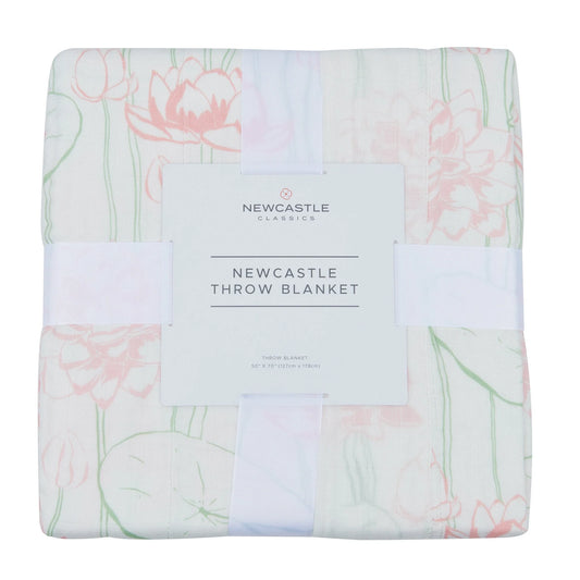 Water Lily Bamboo Throw Blanket