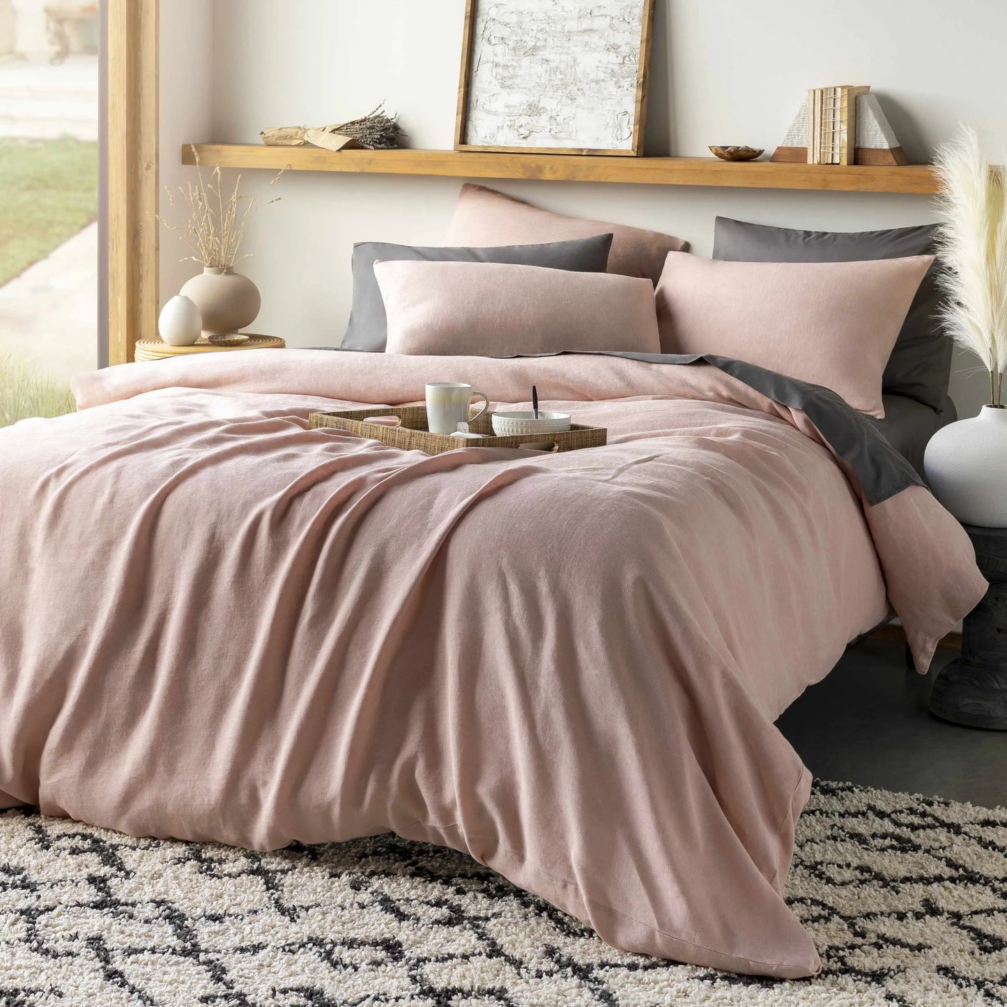 Estaca Blush Linen Bedding