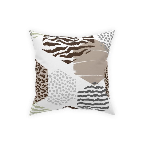 Decorative Throw Pillow - Beige Geometric Pattern