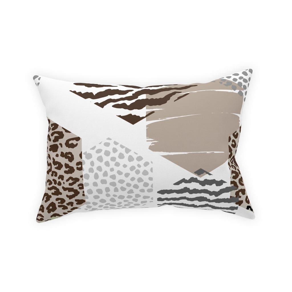 Decorative Throw Pillow - Beige Geometric Pattern