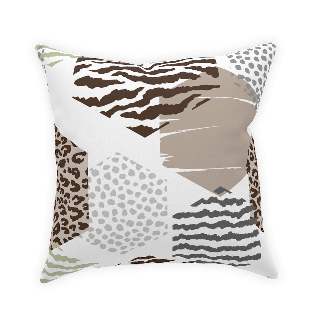 Decorative Throw Pillow - Beige Geometric Pattern