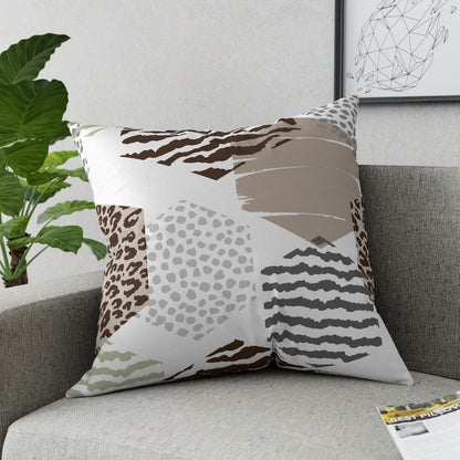 Decorative Throw Pillow - Beige Geometric Pattern