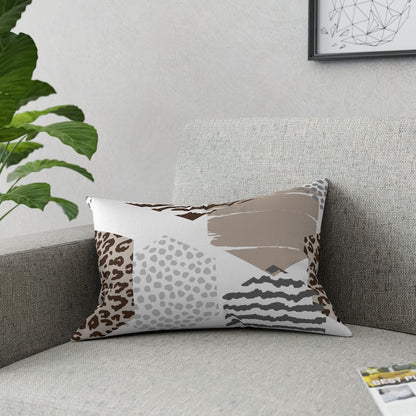 Decorative Throw Pillow - Beige Geometric Pattern
