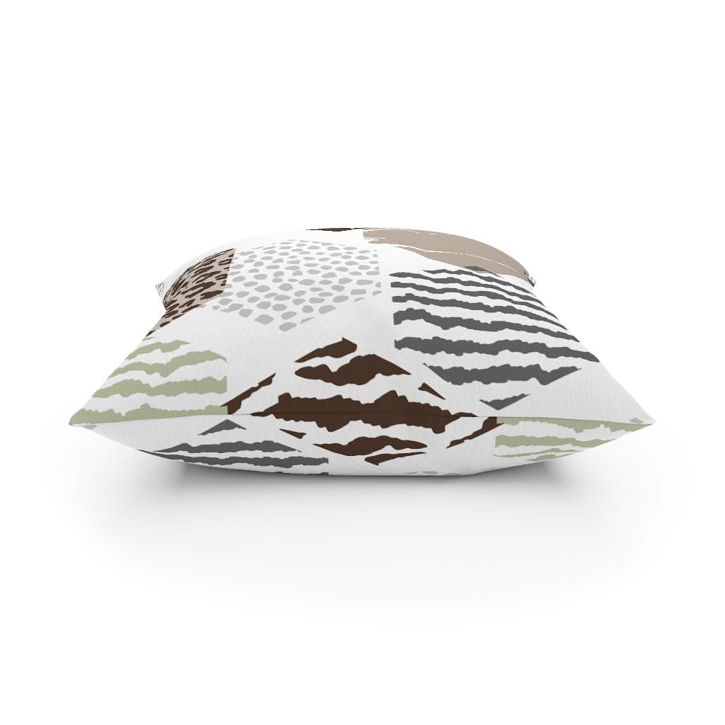 Decorative Throw Pillow - Beige Geometric Pattern