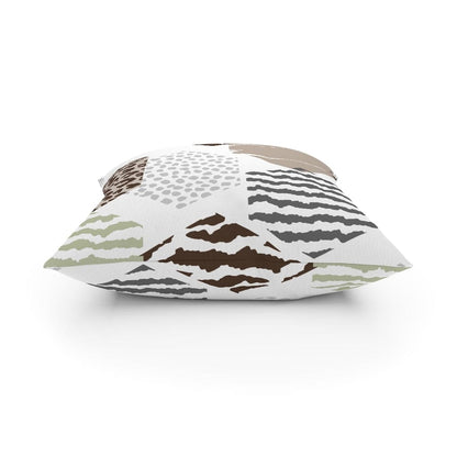 Decorative Throw Pillow - Beige Geometric Pattern