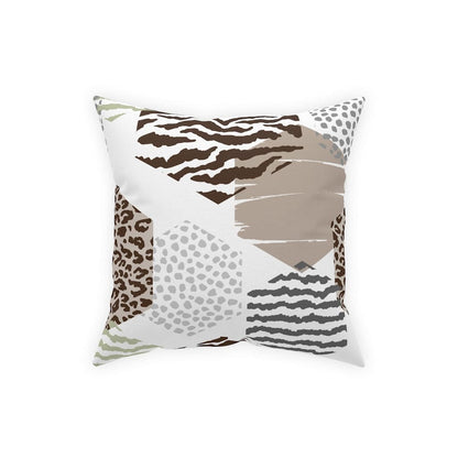 Decorative Throw Pillow - Beige Geometric Pattern