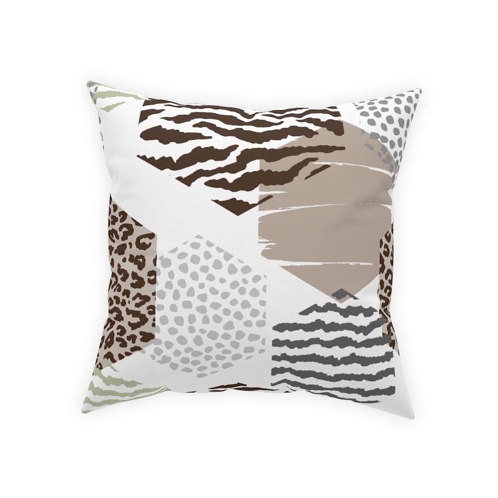 Decorative Throw Pillow - Beige Geometric Pattern