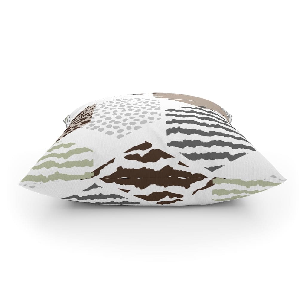 Decorative Throw Pillow - Beige Geometric Pattern