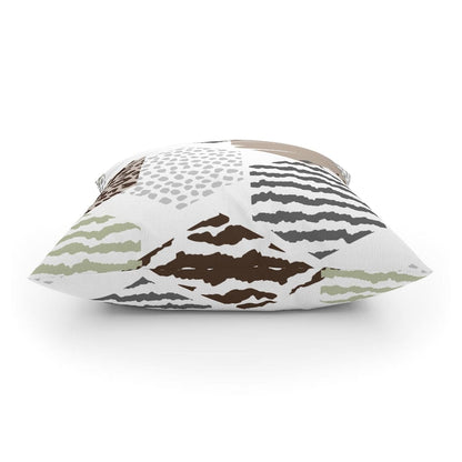 Decorative Throw Pillow - Beige Geometric Pattern