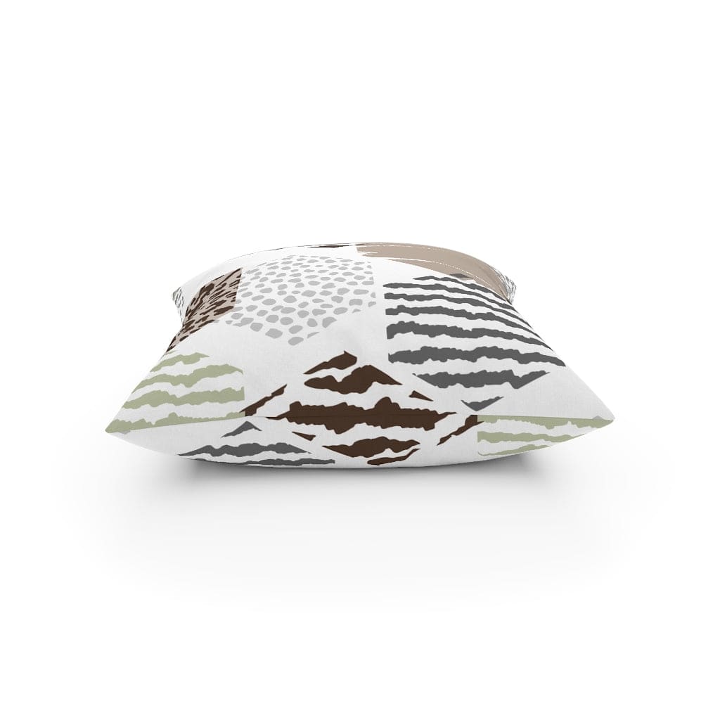 Decorative Throw Pillow - Beige Geometric Pattern