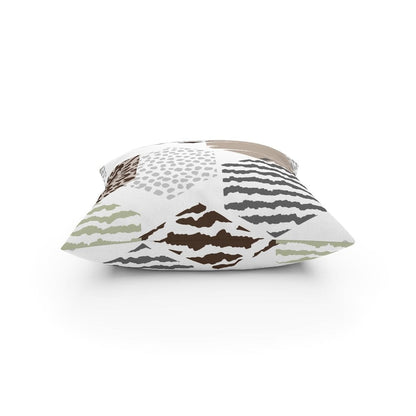 Decorative Throw Pillow - Beige Geometric Pattern