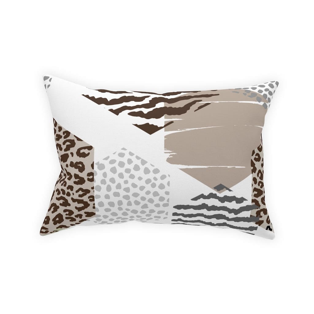 Decorative Throw Pillow - Beige Geometric Pattern